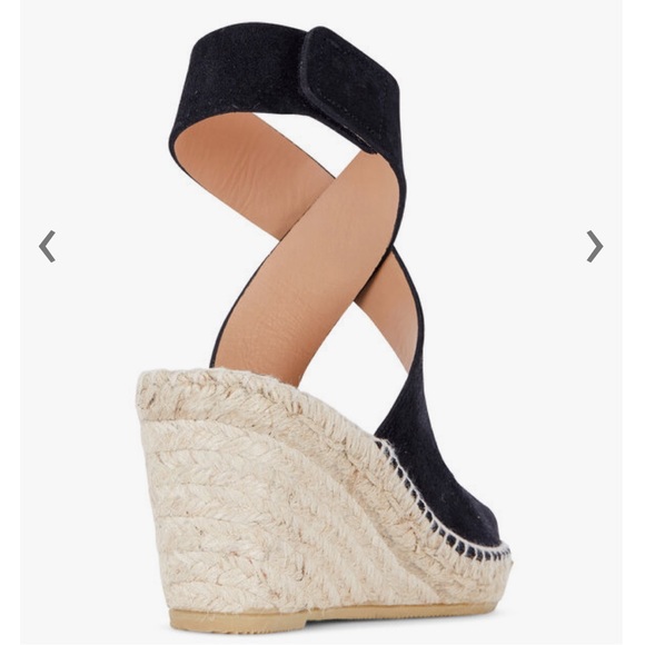 NEW IN BOX! Bettye Muller Mobile Black Suede Espadrille Sandal, Size 8 (Euro 38) - Picture 2 of 5